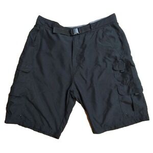 Iron Co. Belted Black Cargo Shorts, Lightweight, Size 40, Inseam 10", GUC